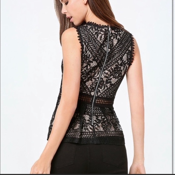 Bebe lace peplum top - Picture 3 of 6